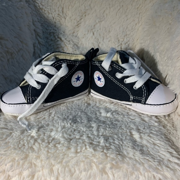 CONVERSE CHUCK TAYLOR ALL STAR HIGH TOPS SIZE 3 INFANT CRIB SHOE NAVY BLUE - Picture 4 of 12